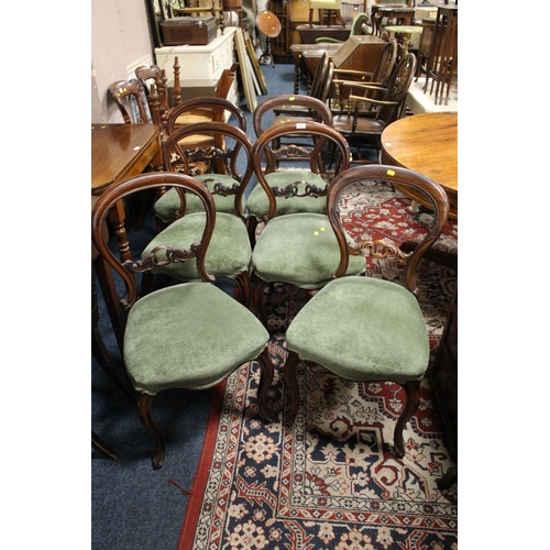 797 - A SET OF SIX ANTIQUE ROSEWOOD DINING CHAIRS