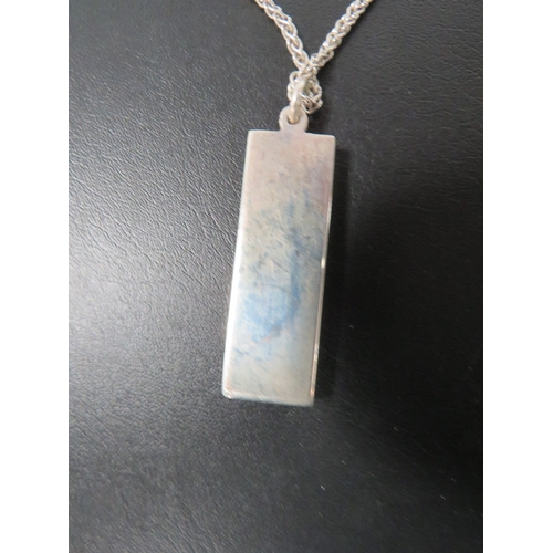 317 - A MENS VINTAGE 1oz SILVER INGOT ON A SILVER CHAIN