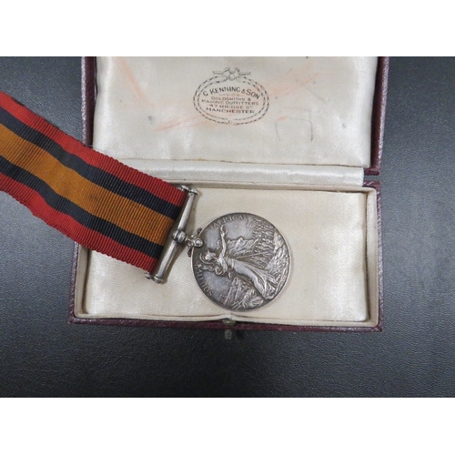 318 - A BOXED QUEENS SOUTH AFRICA MEDAL AWARDED TO LIEUTENANT F WILLIAMS LADY GREY T.G.