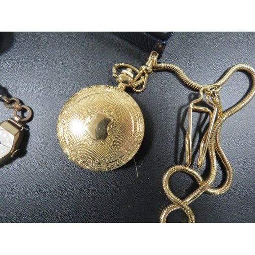 327 - A MODERN SEKONDA FULL HUNTER POCKET WATCH TOGETHER WITH A LADIES WRIST WATCH A/F