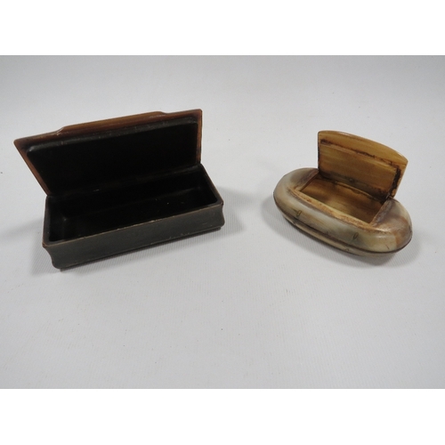 341 - TWO VINTAGE HORN SNUFF BOXES