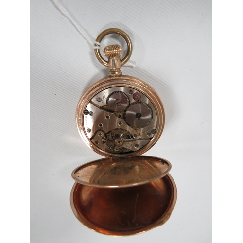 347 - A GOLD PLATED FULL HUNTER POCKET WATCH A/F