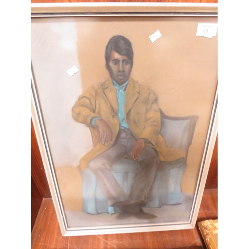 11 - A SIGNED AND DATED 1966 PASTEL PORTRAIT OF AN ASIAN GENTLEMAN