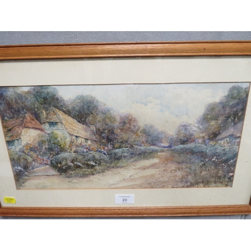 20 - LEYTON FORBES - WATERCOLOUR OF A RURAL VILLAGE SCENE