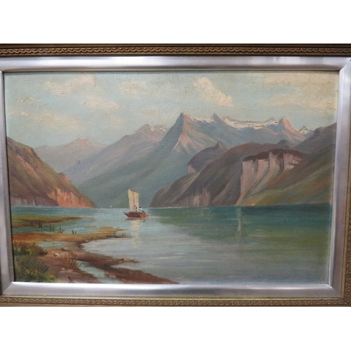 38 - CONTINENTAL SCHOOL - A FRAMED LATE 19TH CENTURY OIL ON CANVAS, 26.5 X 40 CM