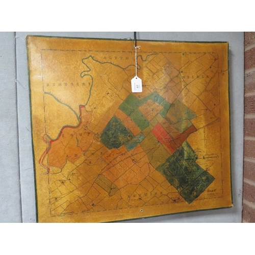 41 - A VINTAGE HAND PAINTED ESTATE MAP OF ARTHURSTONE WITH SURROUNDINGS