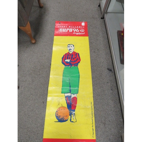 475 - A VINTAGE PLASTIC COCA COLA SPONSORED ADVERTISING PENNANT FOR EURO 1996 FOOTBALL