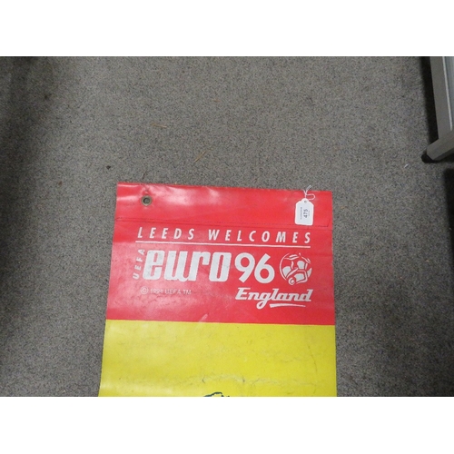 475 - A VINTAGE PLASTIC COCA COLA SPONSORED ADVERTISING PENNANT FOR EURO 1996 FOOTBALL