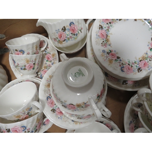 183 - A MINTON 'ROSE GARLAND' TEASET (APPROX 45 PCS)