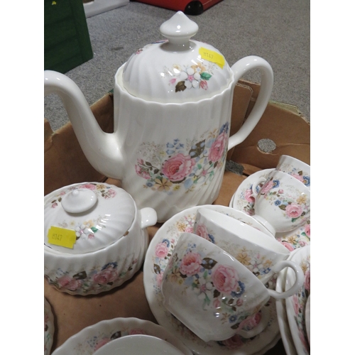 183 - A MINTON 'ROSE GARLAND' TEASET (APPROX 45 PCS)