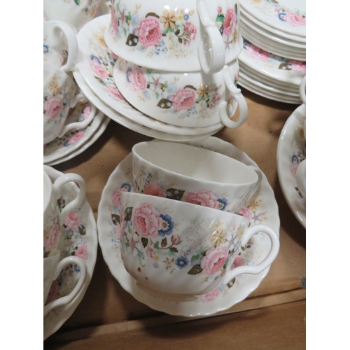 183 - A MINTON 'ROSE GARLAND' TEASET (APPROX 45 PCS)