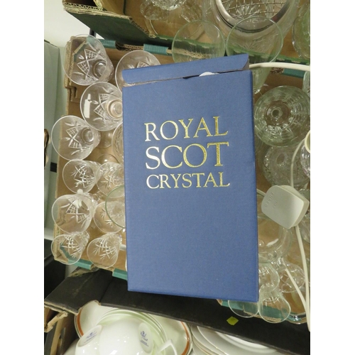 120 - TWO TRAYS OF CRYSTAL AND GLASS