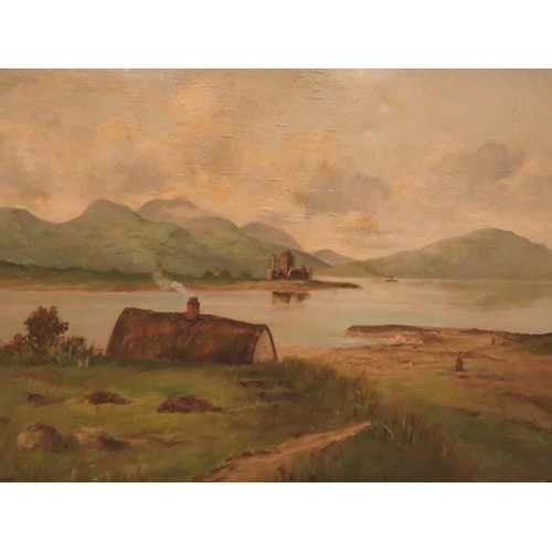 24 - A SCOTTISH LAKELAND OIL ON CANVAS - 40 x 55 cm