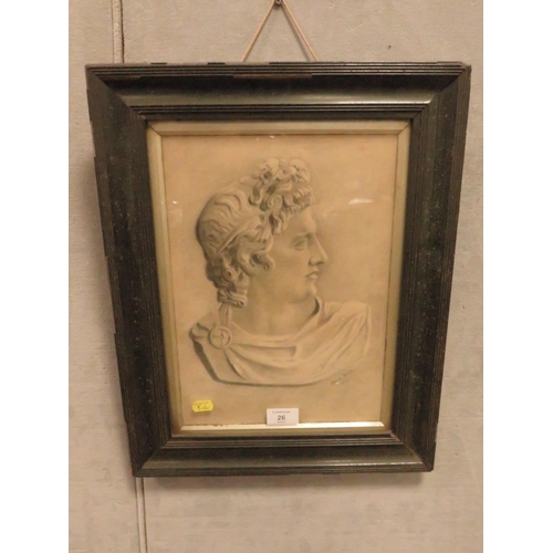 26 - A CLASSICAL SKETCH OF A ROMAN EMPEROR SIGNED LAURA A. BOOTH 1904