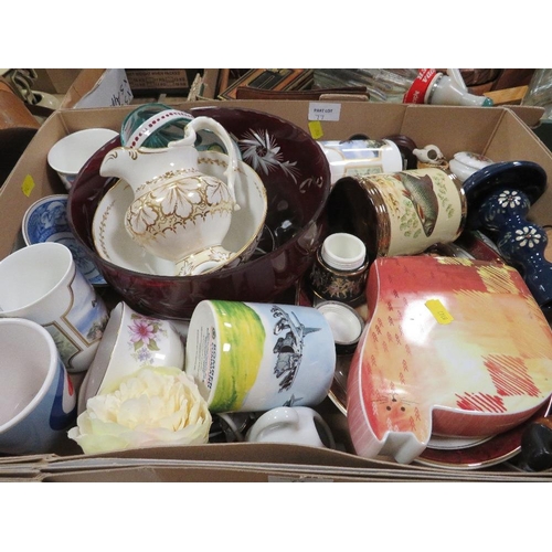 77 - THREE TRAYS OF ASSORTED CERAMICS INCLUDING DOULTON