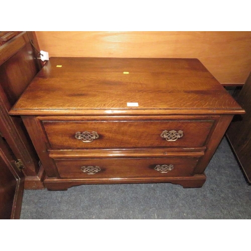 790 - A REPRODUCTION OAK 'BURLEY BUTLER' HEATED SIDEBOARD WITH ROYAL WORCESTER TUREENS,TOGETHER WITH AN OA... 