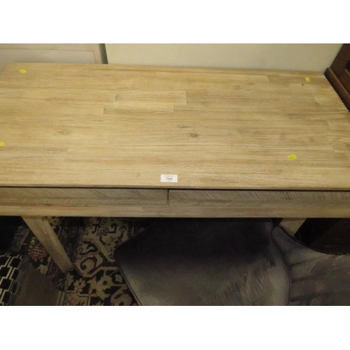 799 - A MODERN TWO DRAWER CONSOLE TABLE WITH CHAIR W-110 CM