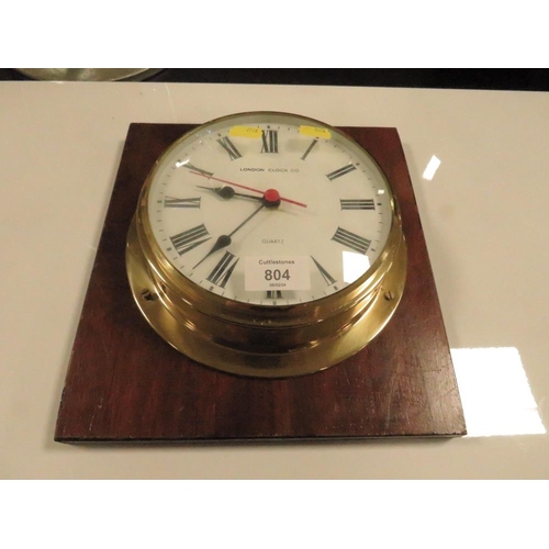 804 - A MARINE STYLE WALLCLOCK ON BOARD