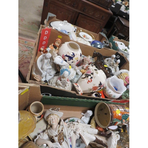 81 - THREE TRAYS OF COLLECTABLES TO INCLUDE MASONS, NAO, AYNSLEY ETC