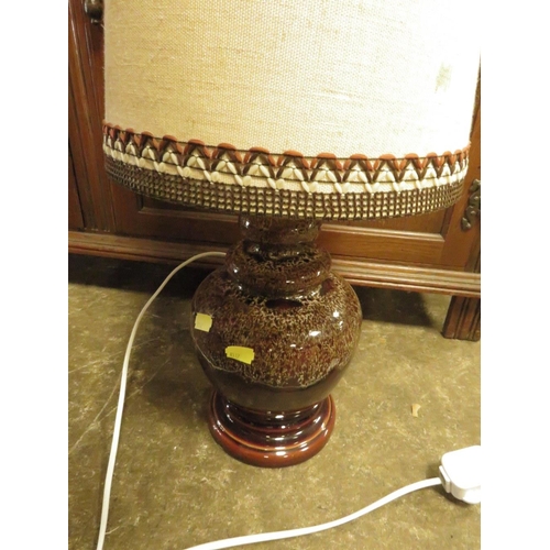 815 - A MID CENTURY TEAK ROCKET LAMP WITH ANOTHER LAMP (2)