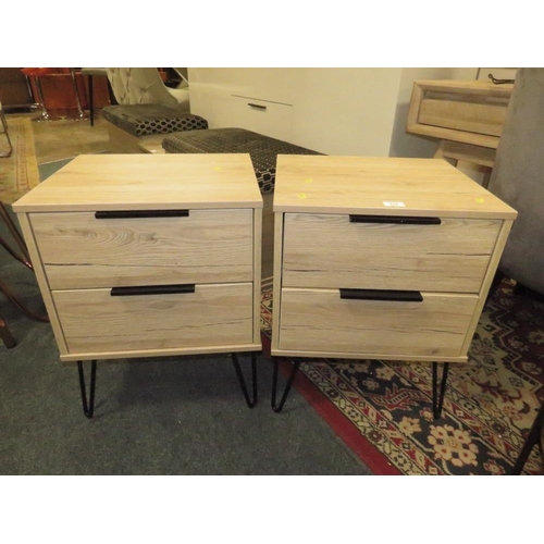 818 - A PAIR OF MODERN TWO DRAWER BEDSIDE CHESTS (2)