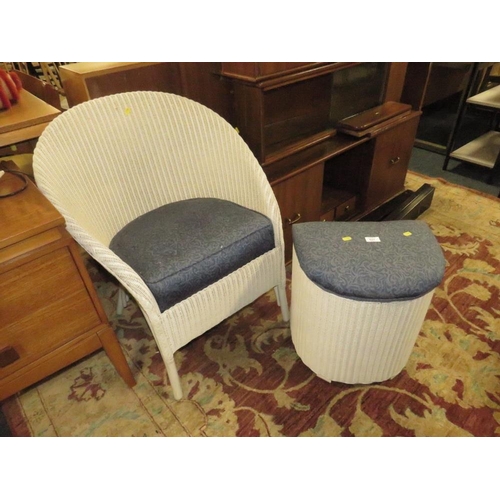 821 - A LLOYD LOOM CHAIR AND LINEN STOOL (2)