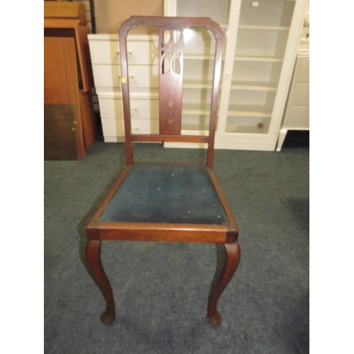 823 - AN EDWARDIAN INLAID BEDROOM CHAIR