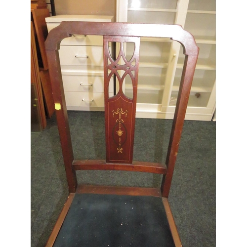 823 - AN EDWARDIAN INLAID BEDROOM CHAIR