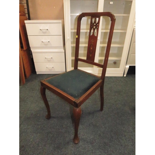 823 - AN EDWARDIAN INLAID BEDROOM CHAIR