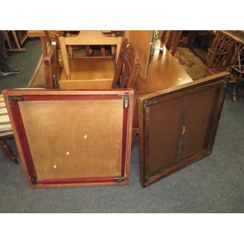 825 - A PAIR OF EDWARDIAN MAHOGANY CHAIRS AND PAIR CARD TABLES (4)