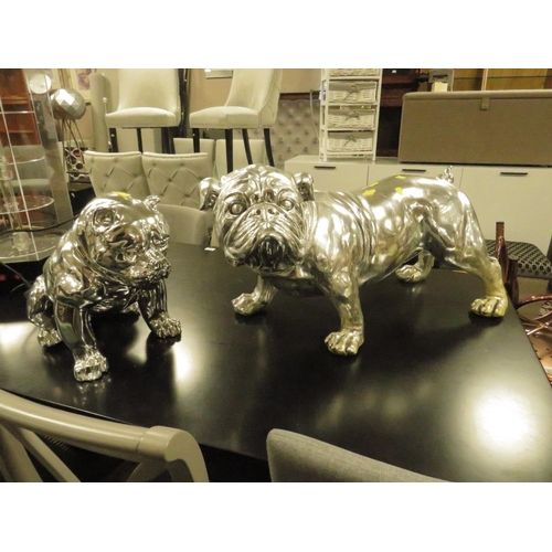 837 - A LARGE METAL BULLDOG FIGURE AND A PIT BULL MODEL (2)