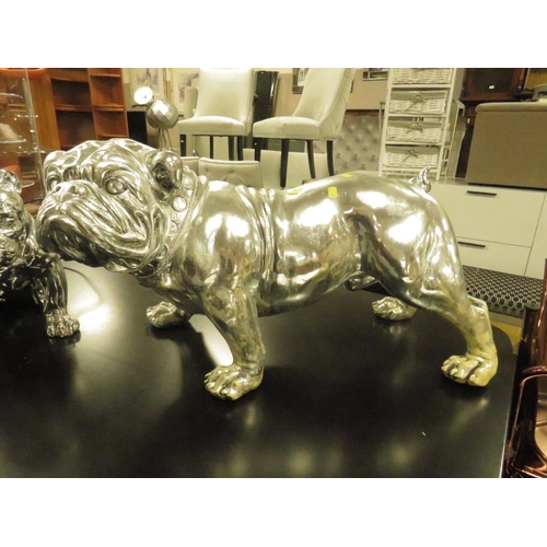 837 - A LARGE METAL BULLDOG FIGURE AND A PIT BULL MODEL (2)