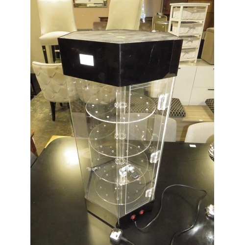 838 - A ROTATING TABLE TOP DISPLAY CABINET