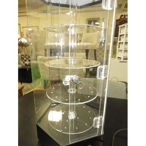 838 - A ROTATING TABLE TOP DISPLAY CABINET