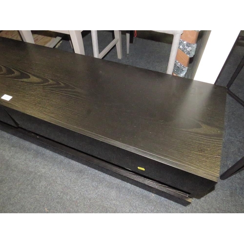 839 - A MODERN BLACK LOW MEDIA CABINET W-150 CM