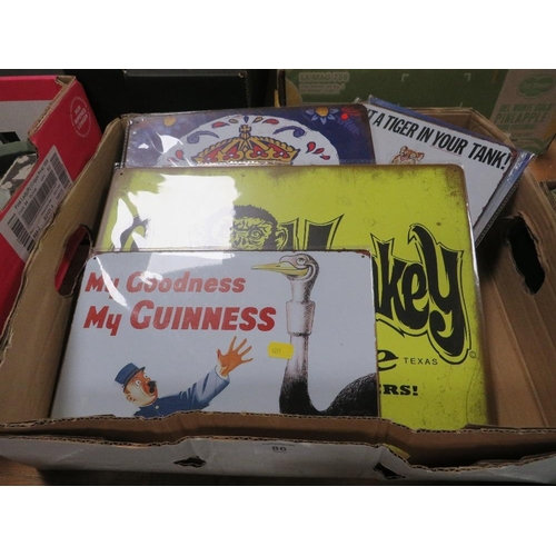 86 - A BOX OF METAL SIGNS