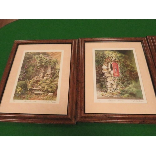 9 - A FRAMED JAMES D PRESTON LTD EDITION PRINT WITH THREE JUDY BOYES SIGNED PRINTS (4)