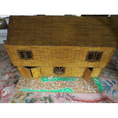 97 - A QUANTITY OF SCRATCH BUILT MATCH STICK MODEL ETC TO INCLUDE DOLLS HOUSE, AIRPLANES ETC