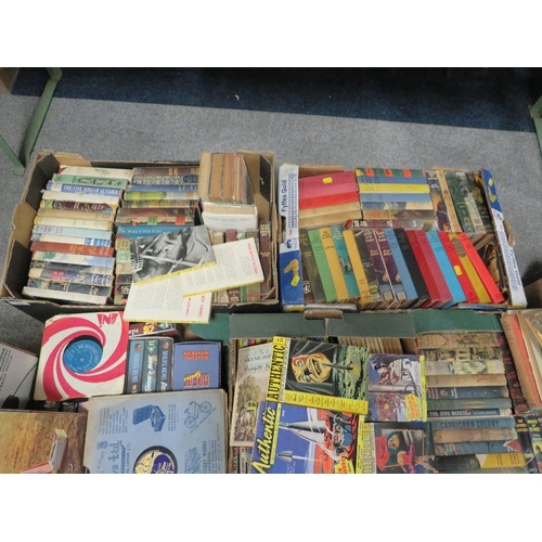 169 - A LARGE QUANTITY OF BOOKS AND MAGAZINES TO INCLUDE MANY AUTHENTIC SCIENCE FICTION MONTHLY