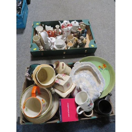 181 - TWO TRAYS OF CERAMICS TO INCLUDE A CROWN DUCAL DECO STYLE CHARGER