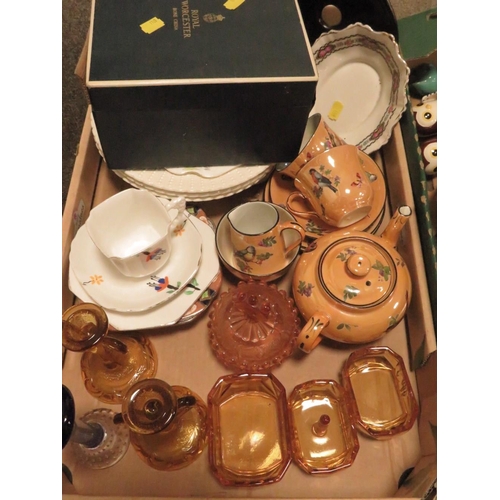 200 - THREE TRAYS OF ASSORTED CERAMICS TO INCLUDE ASSORTED CRUETS SETS