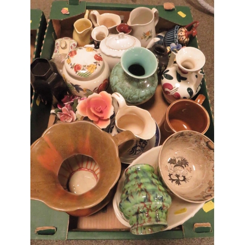 200 - THREE TRAYS OF ASSORTED CERAMICS TO INCLUDE ASSORTED CRUETS SETS