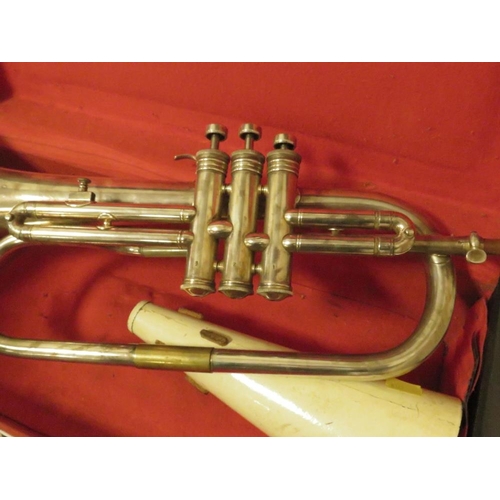 209 - A CASED IMPERIAL TRUMPET A/F