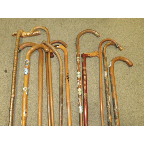 236 - A SELECTION OF WOODEN WAKING STICKS