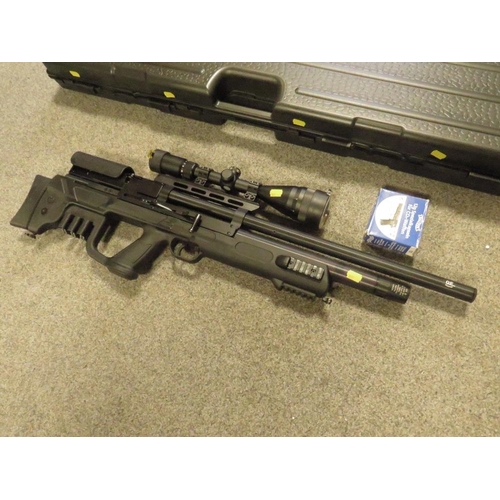 241 - A HATSAN GLADIUS  . 177 AIR RIFLE WITH MAGAZINE LOAD, COMPRESSED AIR , WITH TELESCOPIC SIGHT & HARD ... 