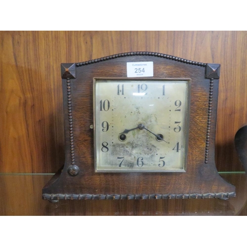 254 - TWO VINTAGE WOODEN MANTLE CLOCKS A/F