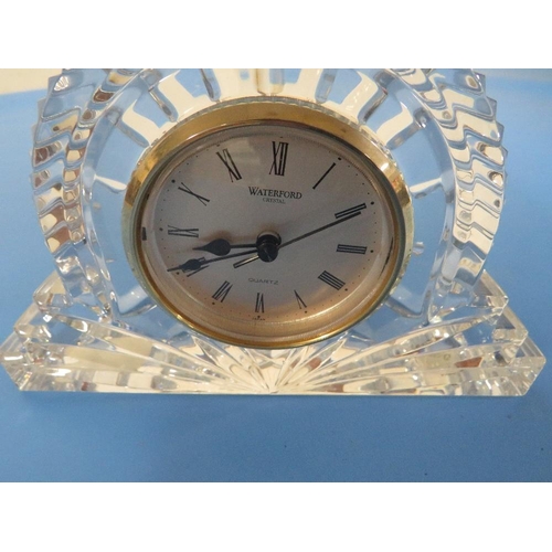 271 - A WATERFORD CRYSTAL MANTLE CLOCK