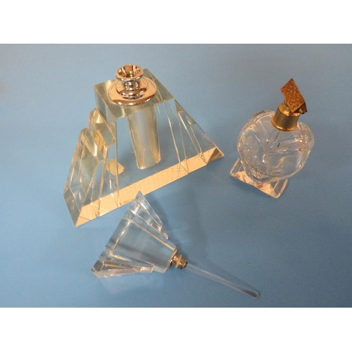 287 - A DECO STYLE DISPLAY PERFUME BOTTLE PLUS ANOTHER (2)