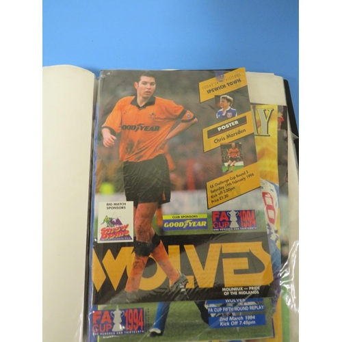 294 - ALBUM OF WOLVERHAMPTON WANDERS FA CUP PROGRAMMES FROM THE 1980'S AND 1990'S