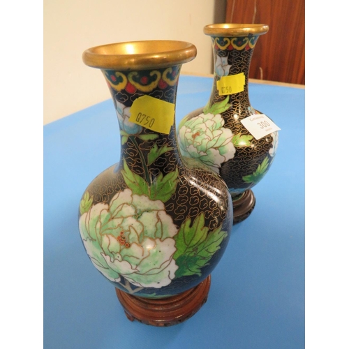 300 - A PAIR OF MODERN CLOISONNE VASES